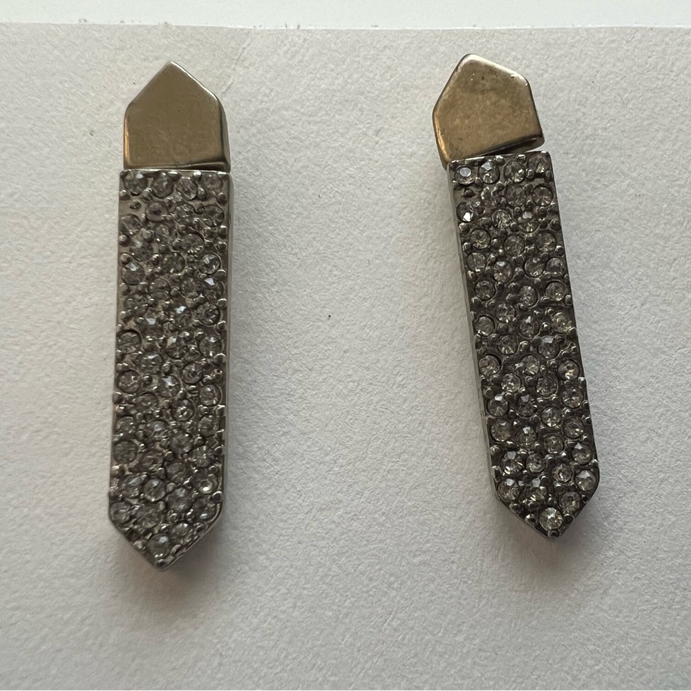 Brass & Crystal Edgy BCBG Earrings